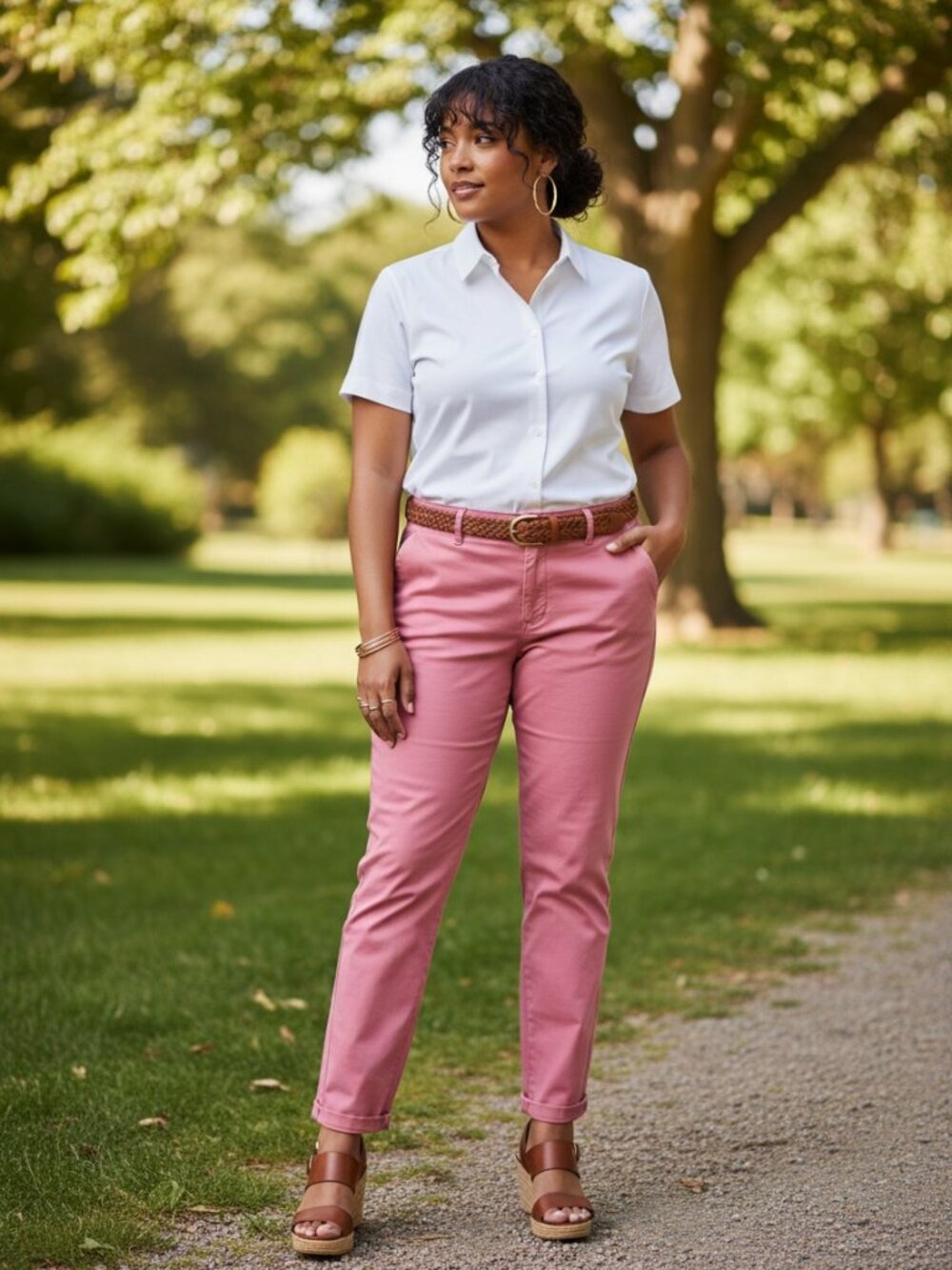 Gap Girlfriend Khaki Pants Womens 16 Pink Excellent Tapered Chino Mid Rise